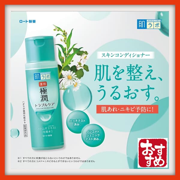 【Direto do Japão】Condicionador de pele Gokujyun Medicado Hada Labo Contém 2 tipos de ingredientes antiinflamatórios x ácido hialurônico x esqualano x extrato de cevada perolada Capacidade: 170ml, refil de 170ml
