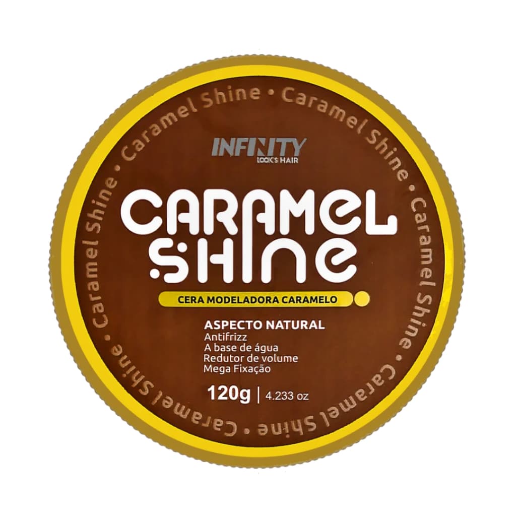 Cera Modeladora Caramel Shine 120g Infinity Alta Fixação Brilho Anti Frizz Cabelo Envio Imediato