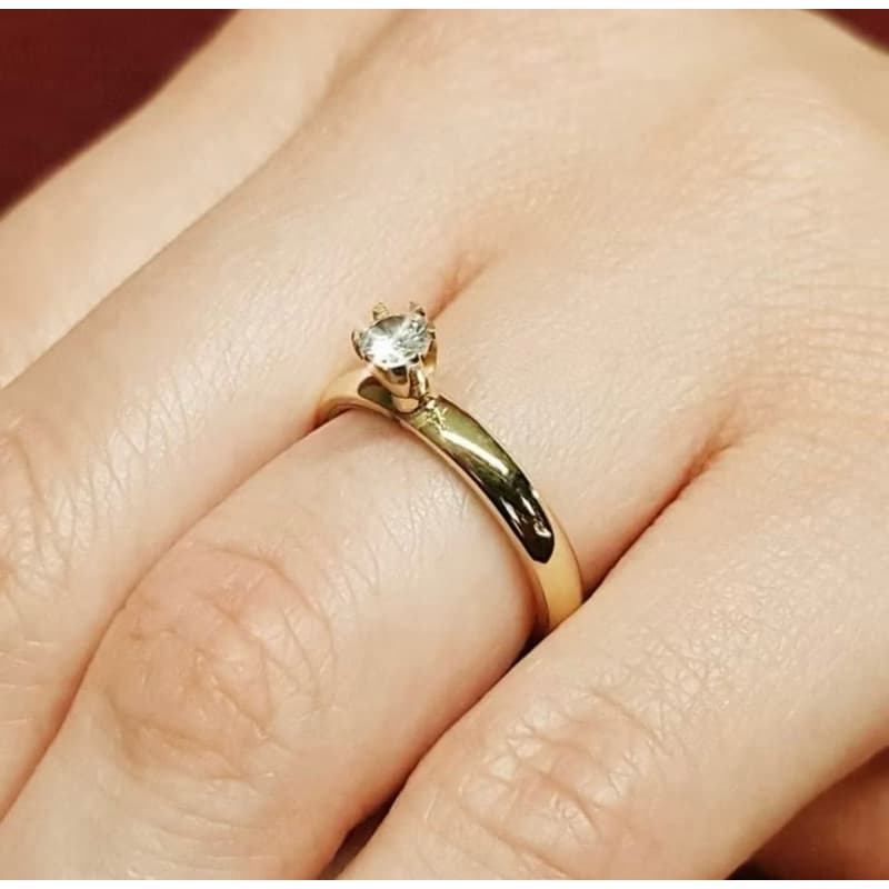 Solitário anel casamento 2mm aço inox