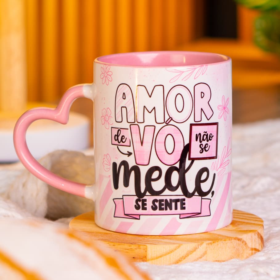 CANECA AMOR DE VÓ NÃO SE MEDE, SE SENTE PERSONALIZADA - DIA DOS AVÓS