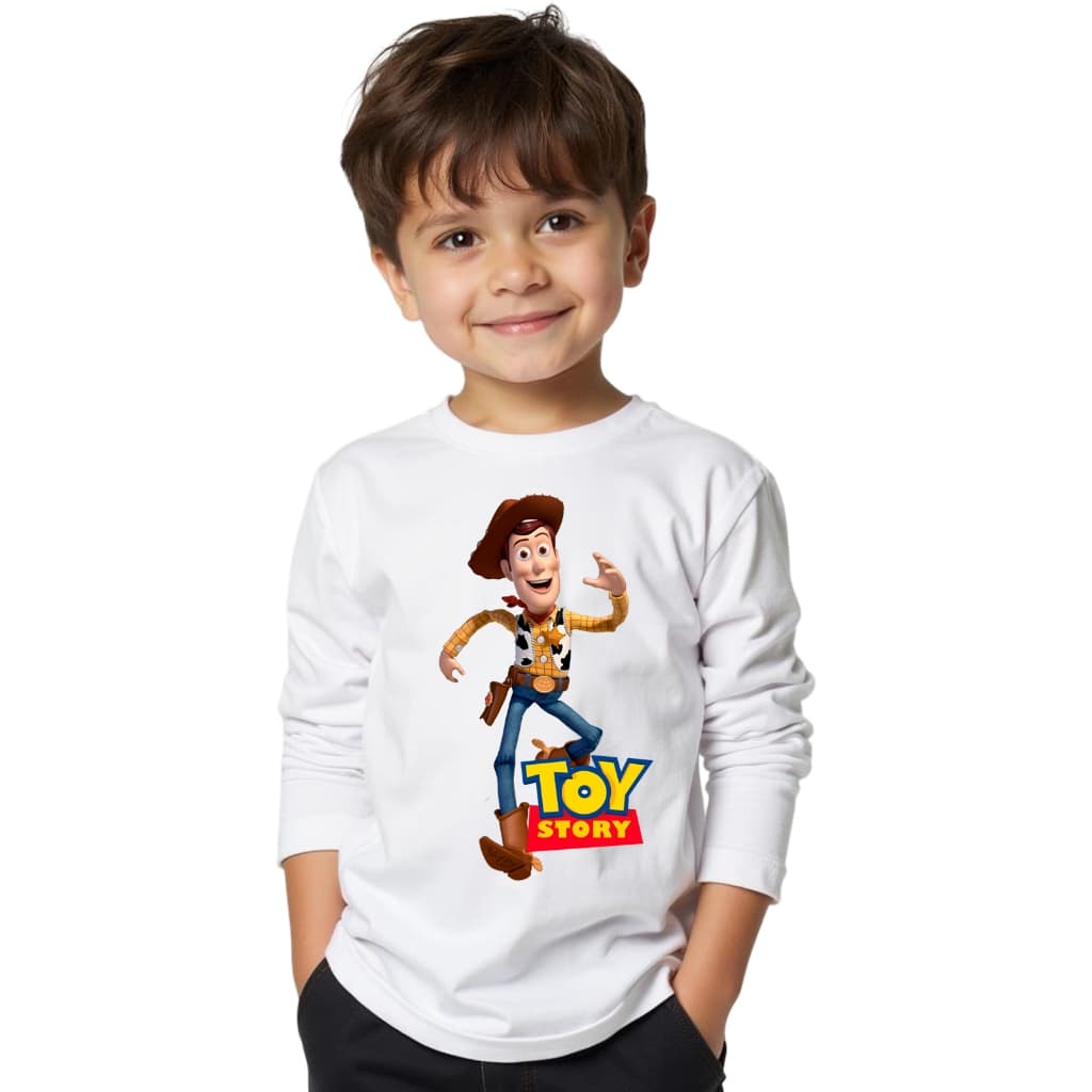Camiseta Toy Story Woody manga longa Buzz Vários modelos 2 ao 12