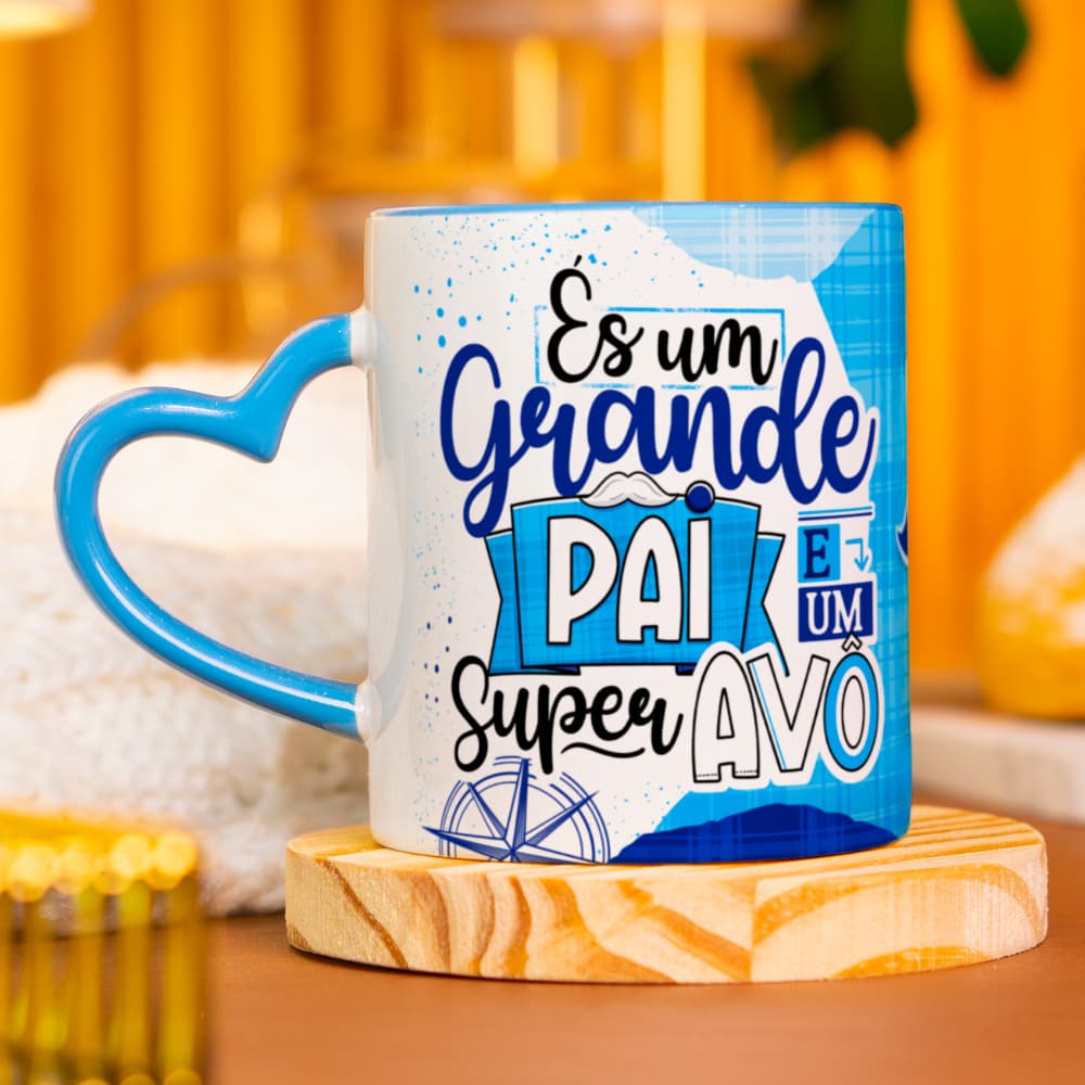 CANECA ÉS UM GRANDE PAI E UM SUPER AVÔ PERSONALIZADA - DIA DOS PAIS - DIA DOS AVÓS
