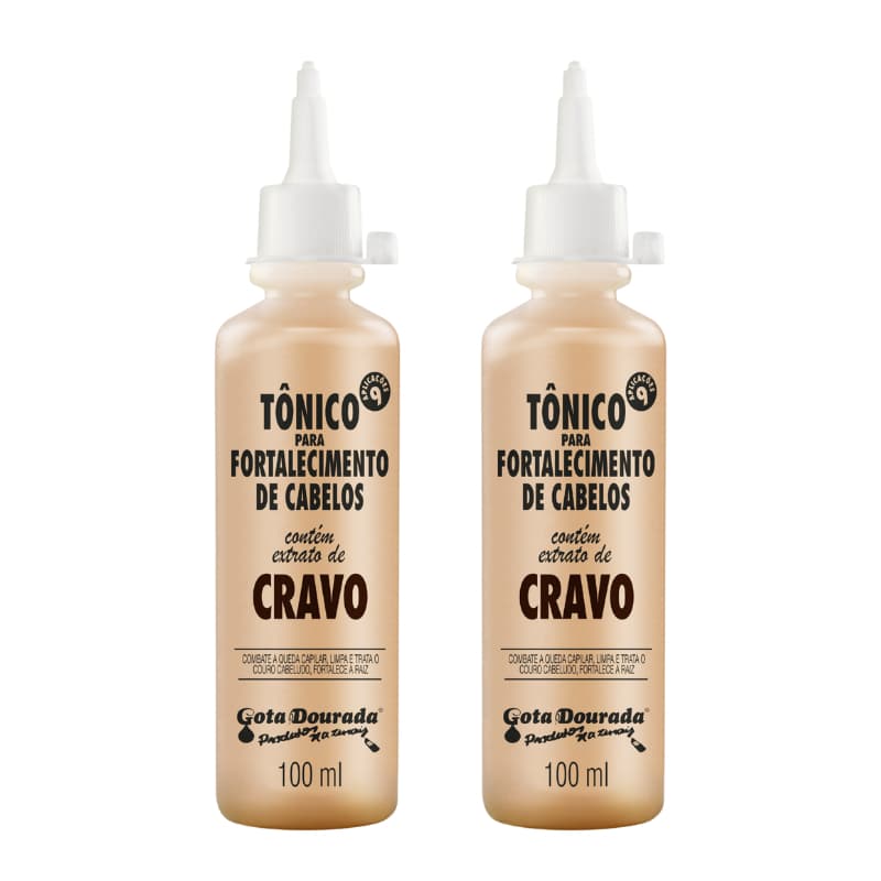 Kit 2 Tônicos Capilares Gota Dourada -  Fortalecimento de Cabelos - Cravo