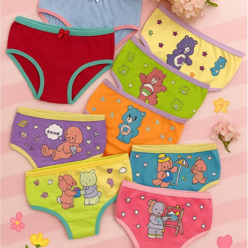 Calcinha infantil menina kit com 5 tanga desfralde