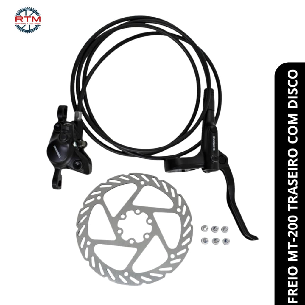 FREIO A DISCO HIDRÁULICO SHIMANO MT200 TRASEIRO DIREITO MANETE PINÇA