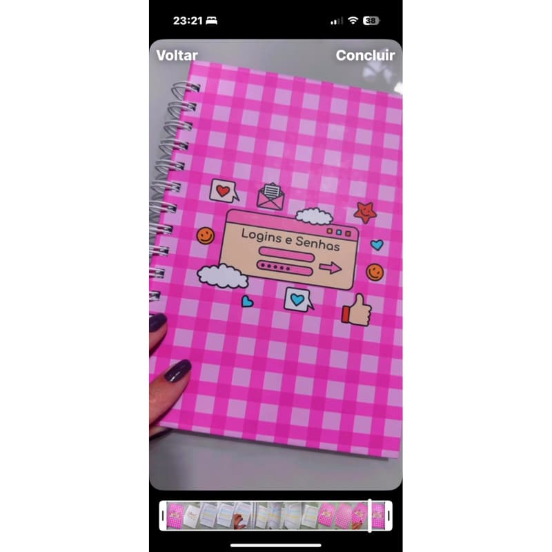 Caderno login e senhas
