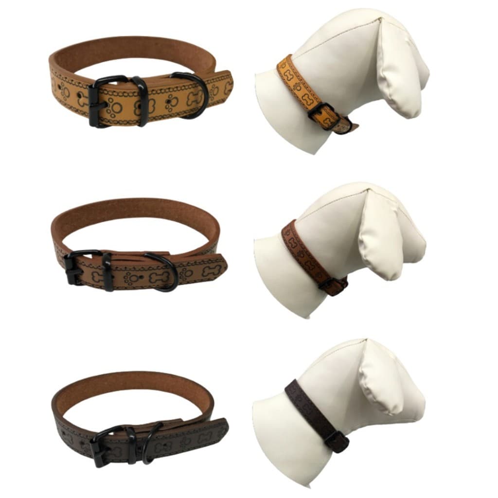 Coleira Ajustável Couro Sintético Premium – Conforto e Estilo p/ Cães Médios e Grandes LR-0079