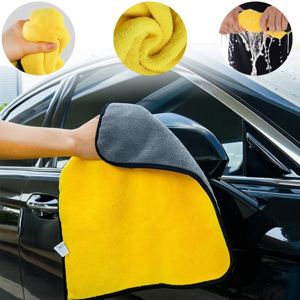 kit com 5 Toalhas de Pano de Microfibra para Lavagem e Polimento de Carros, Uso Geral, 30x40cm