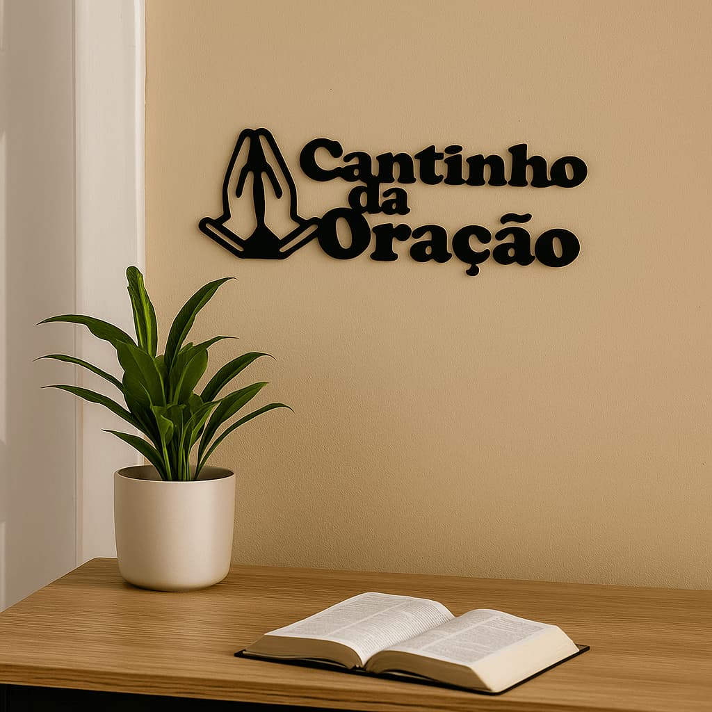 Quadro Cantinho Da Oração Para Parede Religioso Em Mdf