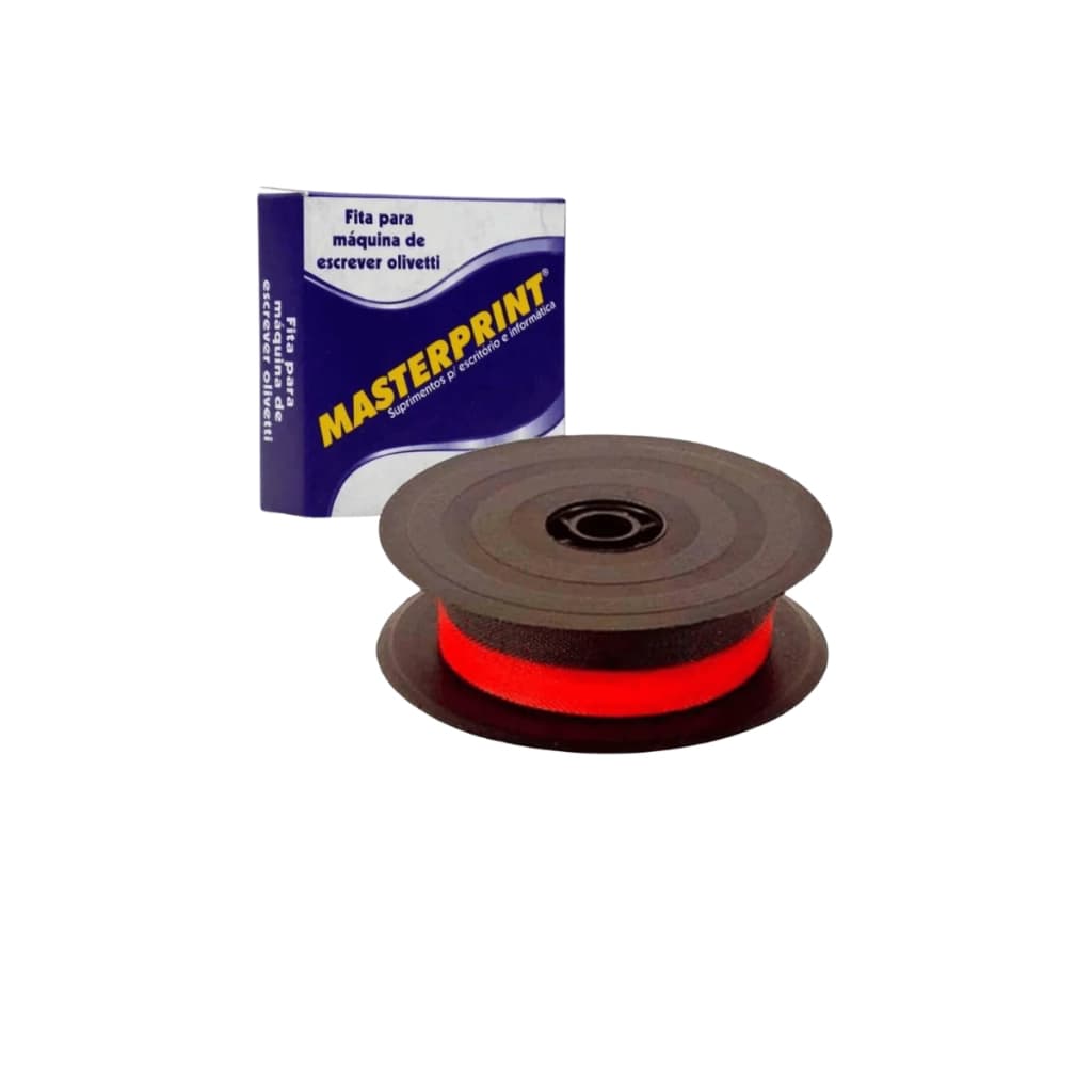 Fita Para Máquina De Escrever Olivetti 13mmx8m  (Preto e Vermelho) - Masterprint