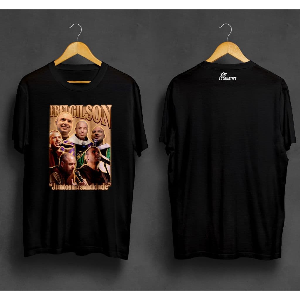 Camiseta Frei Gilson Bootleg Estampa Catolica Cores Fé Promo Camisa Unissex Algodão LCMTV
