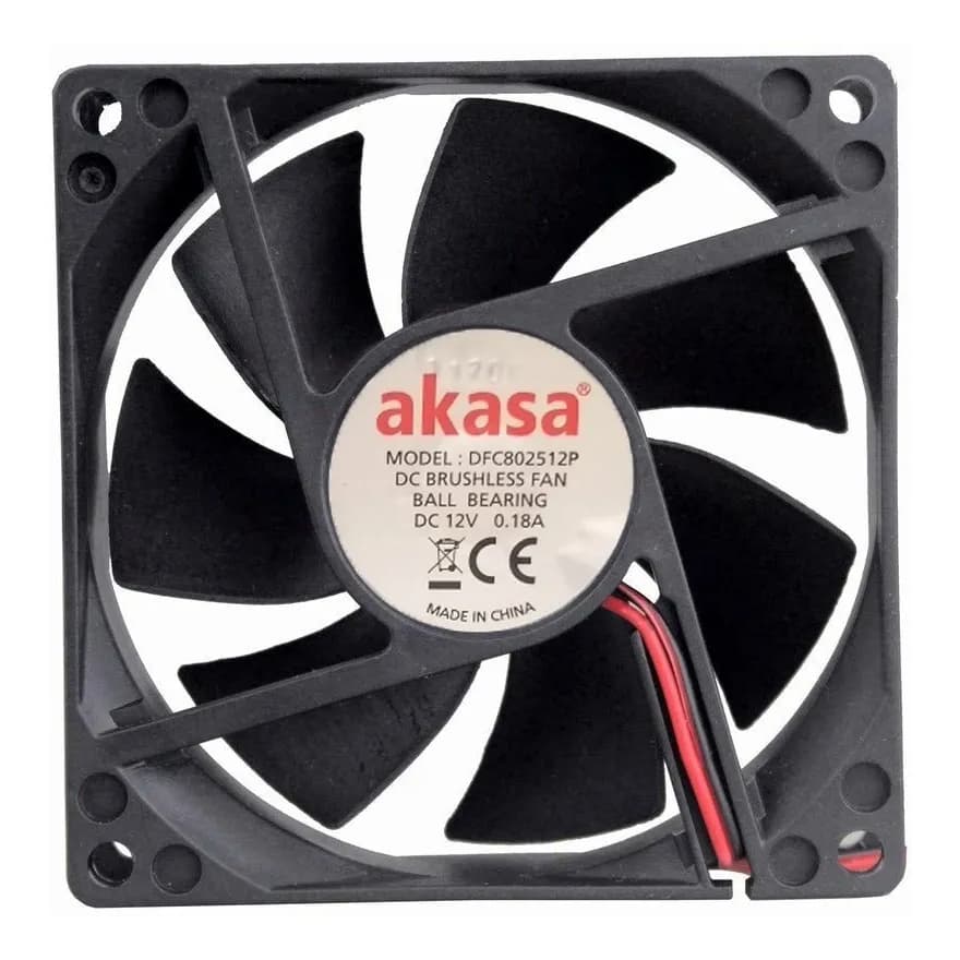 Cooler 80mm/90mm Para Gabinete 12v 4 Pinos Computador Akasa Pc Dfc802512p