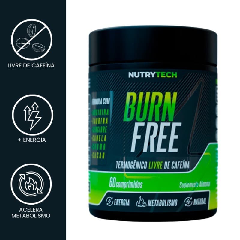Termogênico Sem Cafeína Natural Burn Free 60 Tabs Nutrye