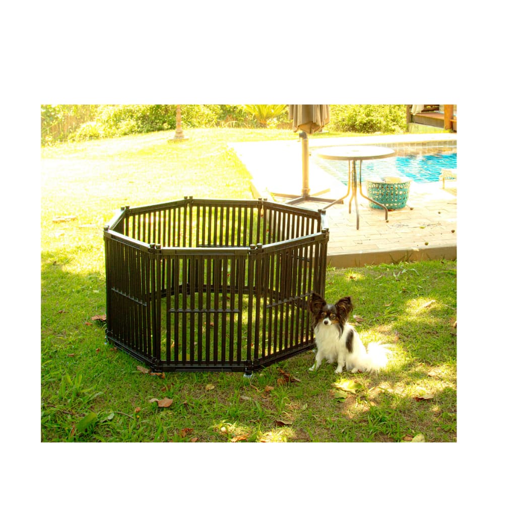 Kit 8 Lados Cercado Pet Preto Ideal p/ Spitz Alemão Cercado Desmontável Preto p/ Cães Tipo Spitz Alemão
