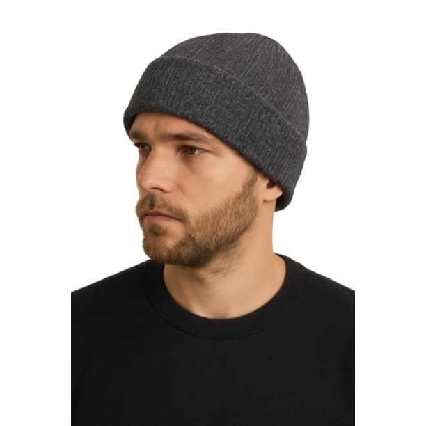 Touca Gorro Trançada Quadriculada Caida Mesclada Longa Unissex