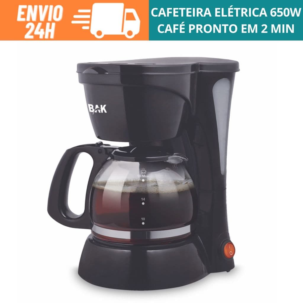 Cafeteira Elétrica 18 Xícaras 220v 650w Jarra De Vidro Bak