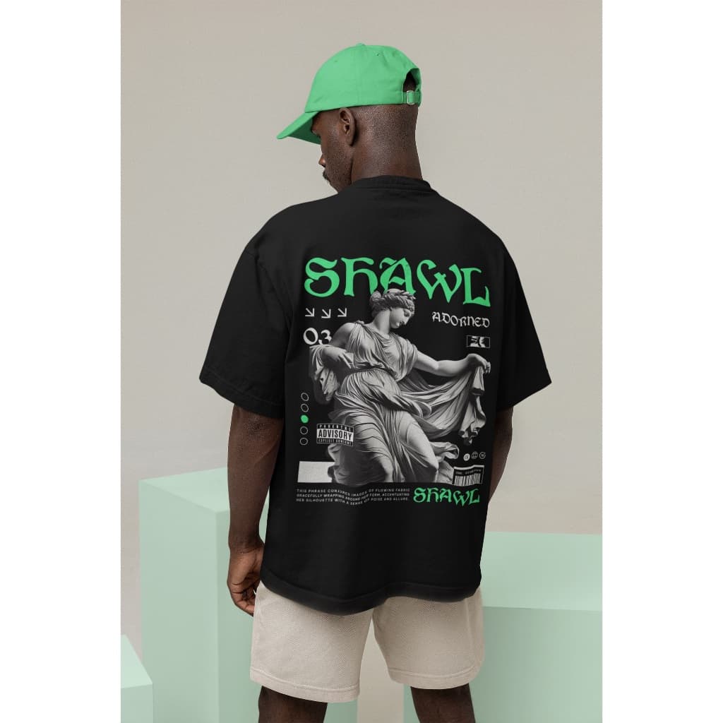 Camiseta Oversized StreetWear Estátua Deusa Grega Estilo