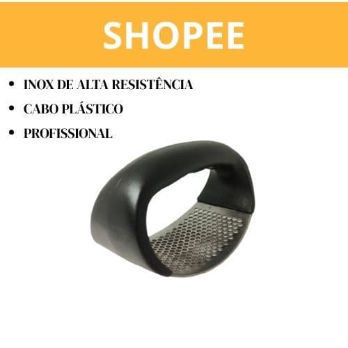 Amassador e Picador de Alho Manual Inox – Triturador Resistente, Anatomico e Facil de Usar