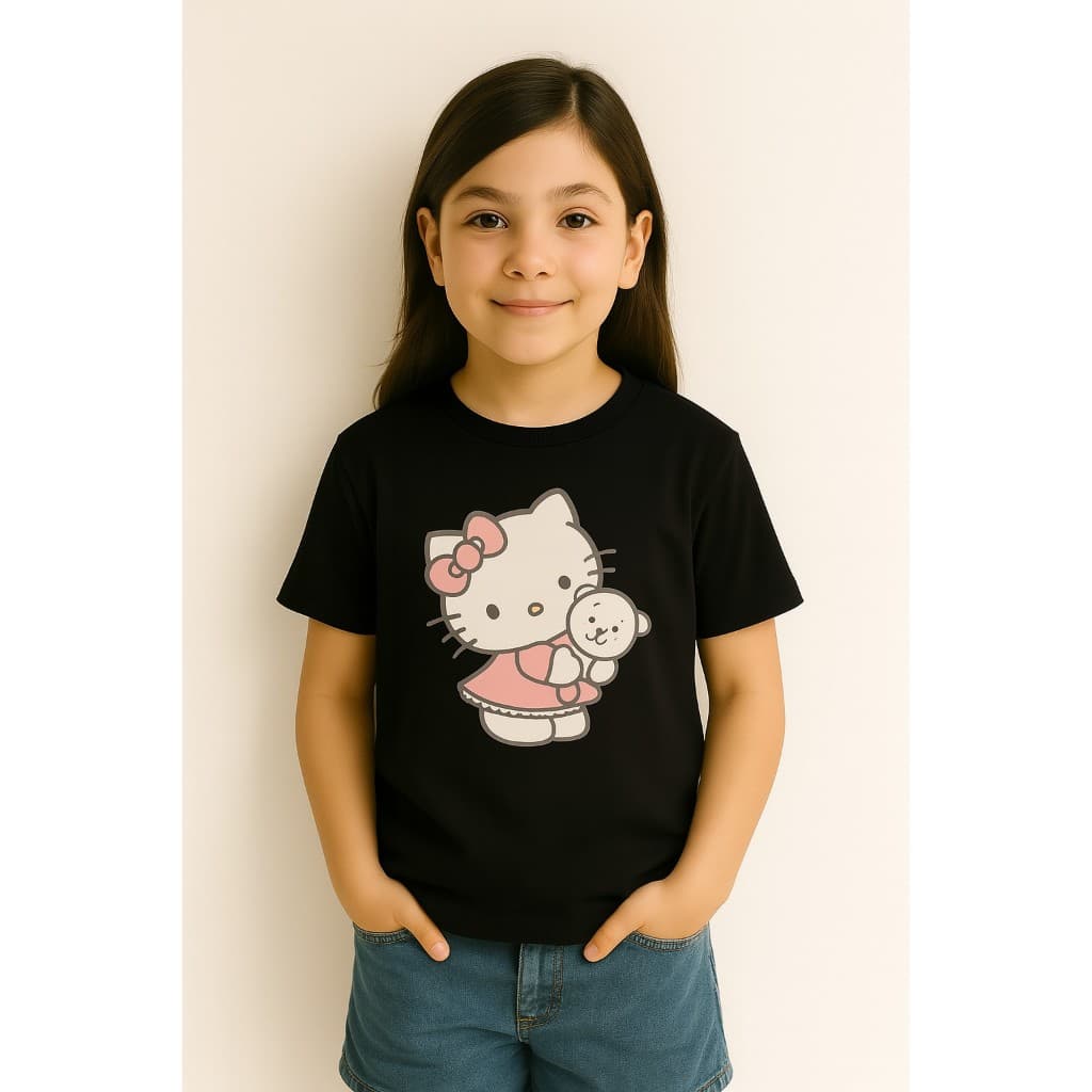 camiseta infantil opção de presente hello kitty blusa 100%algodão camisa tam 02 ao 14 Camiseta