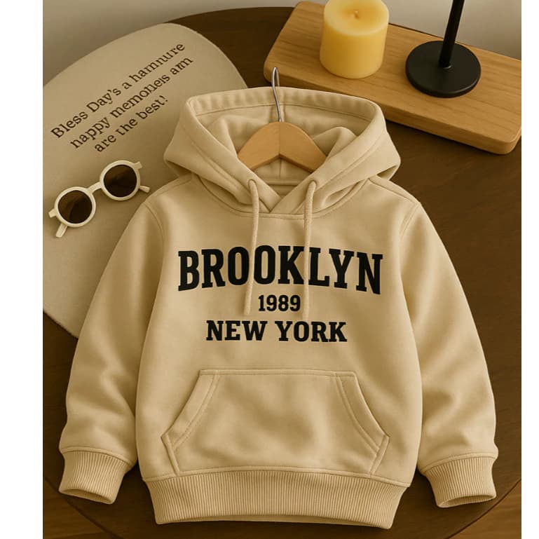 Moletom Infantil Brooklyn NewYork Várias Cores Agasalho Grosso Algodão Flanelado Premium