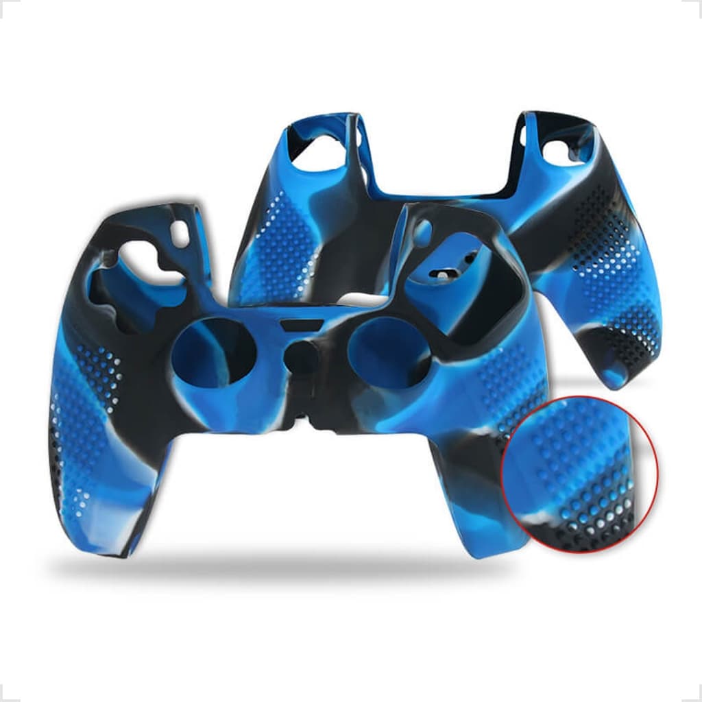 Capa Case Protetora De Silicone Gel Para Controle Playstation 5 Ps5 Cores Camuflada E Lisa