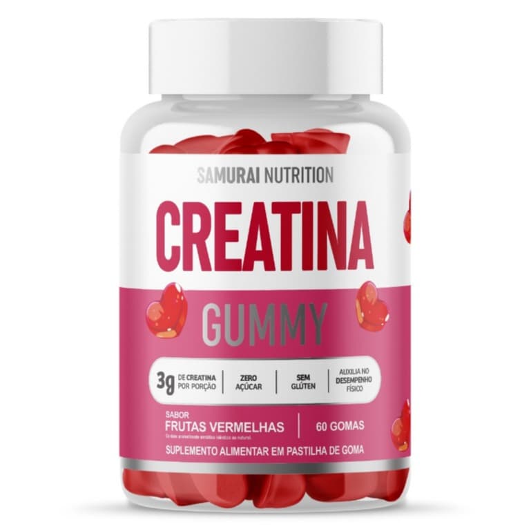 Creatina Gummy 60 Gomas Frutas Vermelhas - Samurai Nutrition