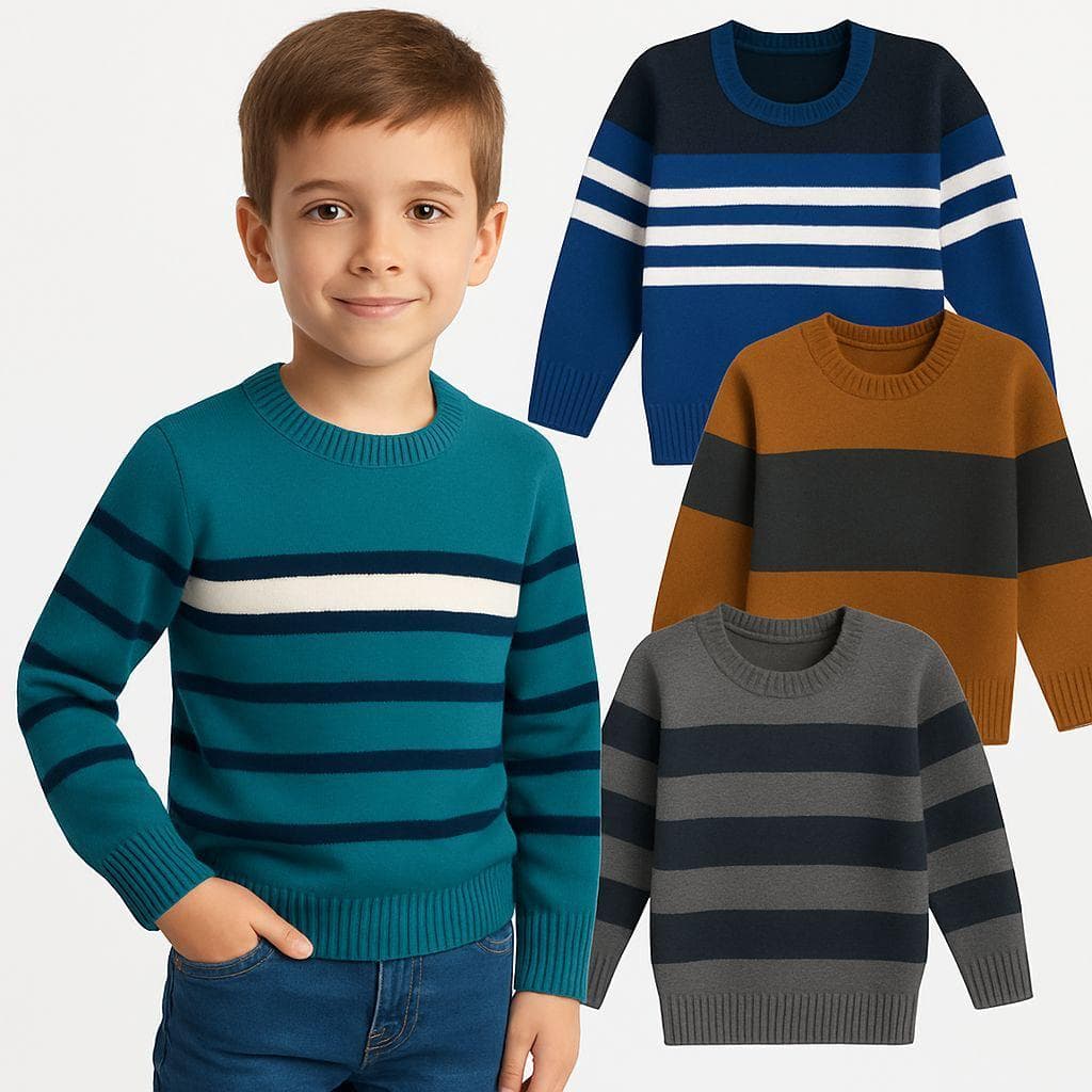 Suéter Infantil Tricô Unissex Blusa De Frio Quentinha Inverno Tamanhos 1 Ao 16 Cores Variadas