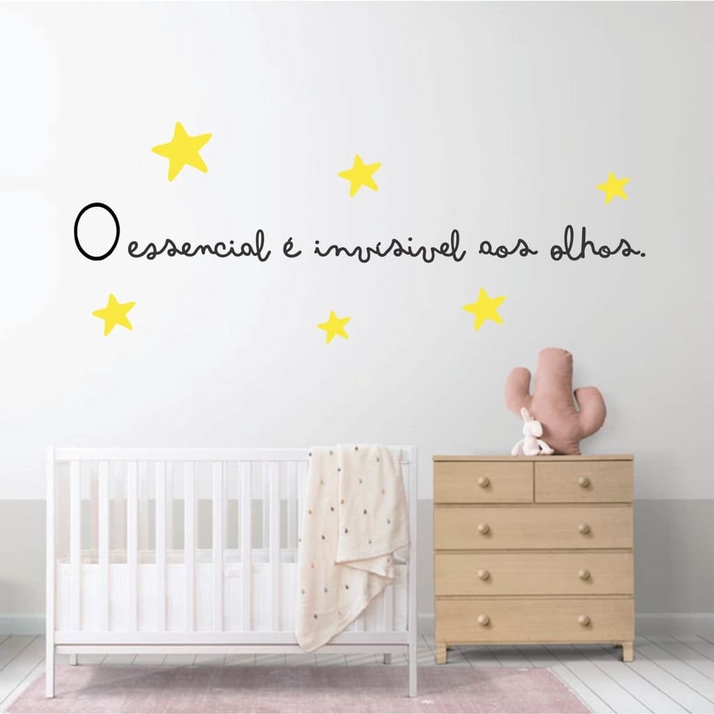 Adesivo Decorativo Frase O Essencial é Invisivel aos Olhos