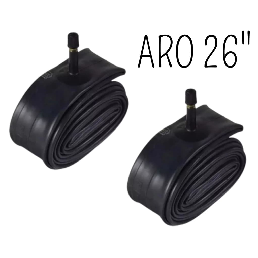Par De Camaras De Ar Bicicleta Bike Aro 26 Bico Grosso