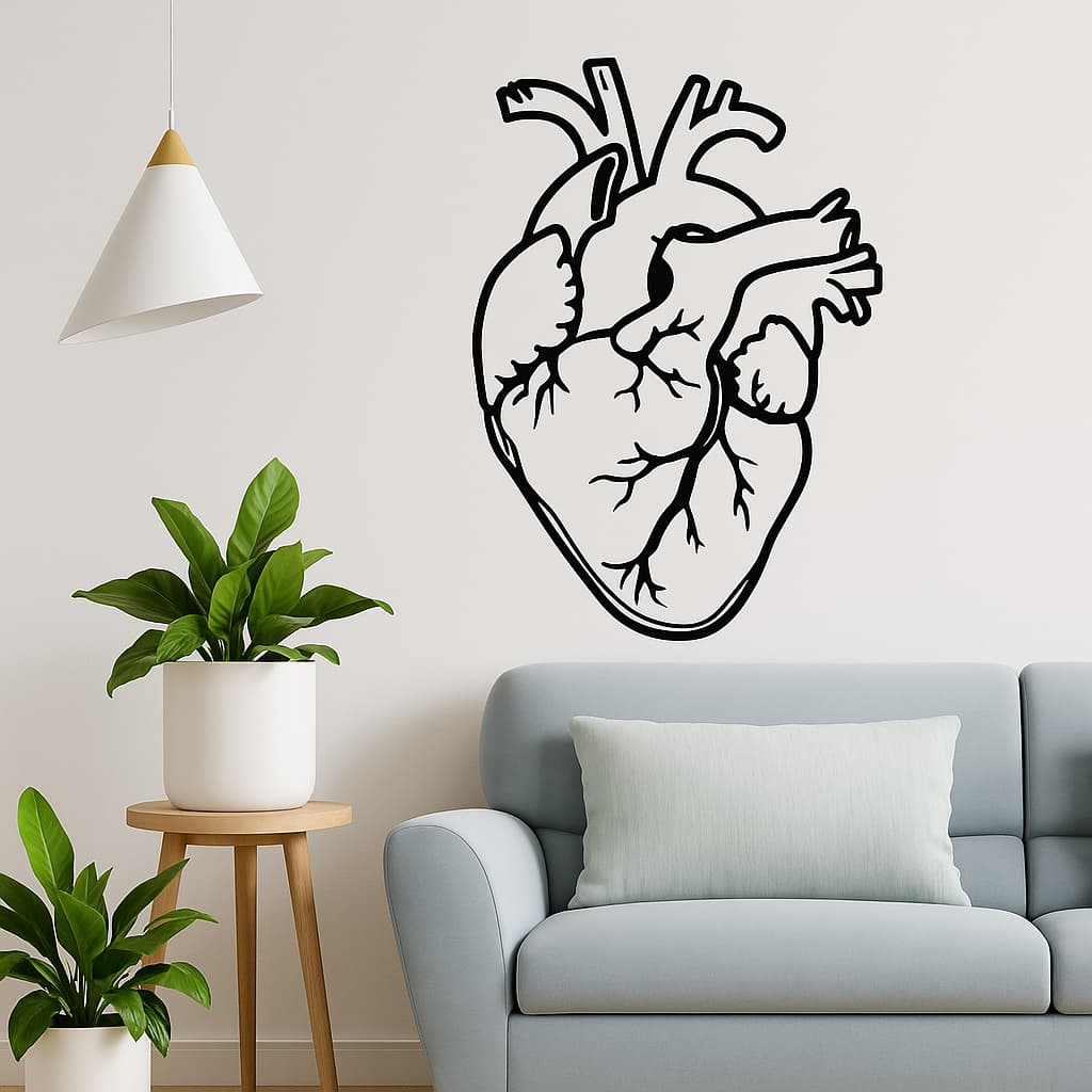 Adesivo Decorativo Coração Corpo Humano