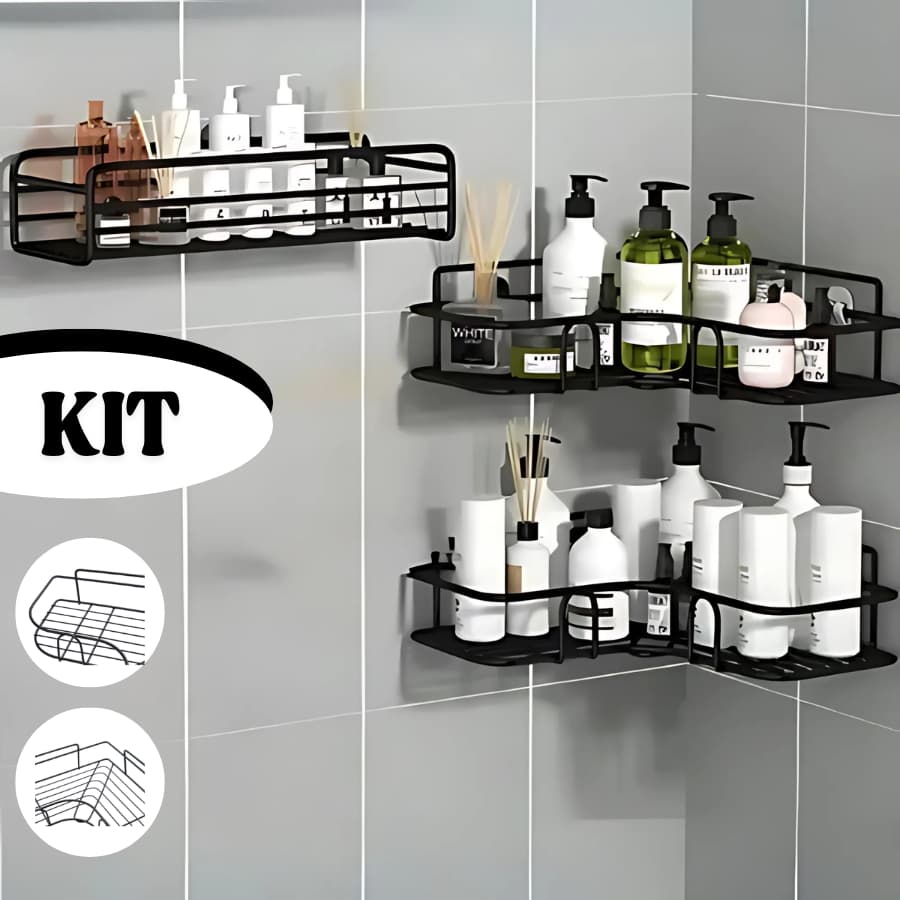 1/3/4Kit SUPORTE PARA SHAMPOO PARA USO NO BANHEIRO NA PAREDE de alumínio suporte organizador multiuso