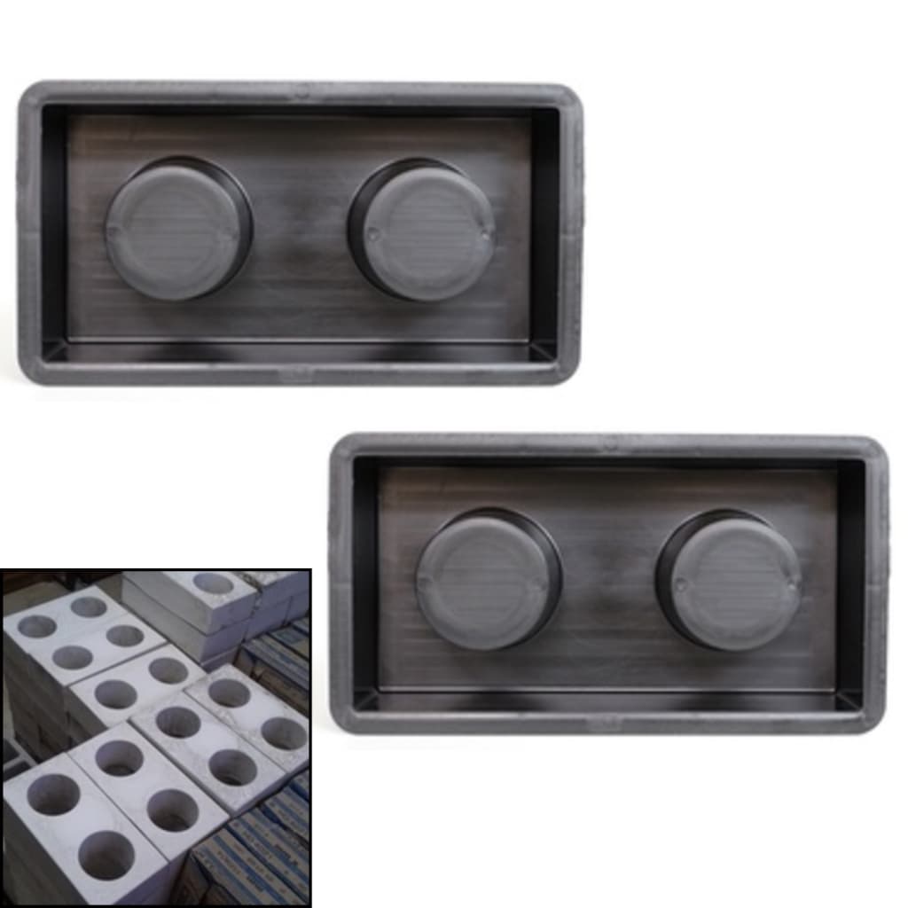 Kit c 2 Forma Bloco Ecológico Dois Furos 30x15x8 Molde Matriz Tijolo Economico p Obra Casa Predio