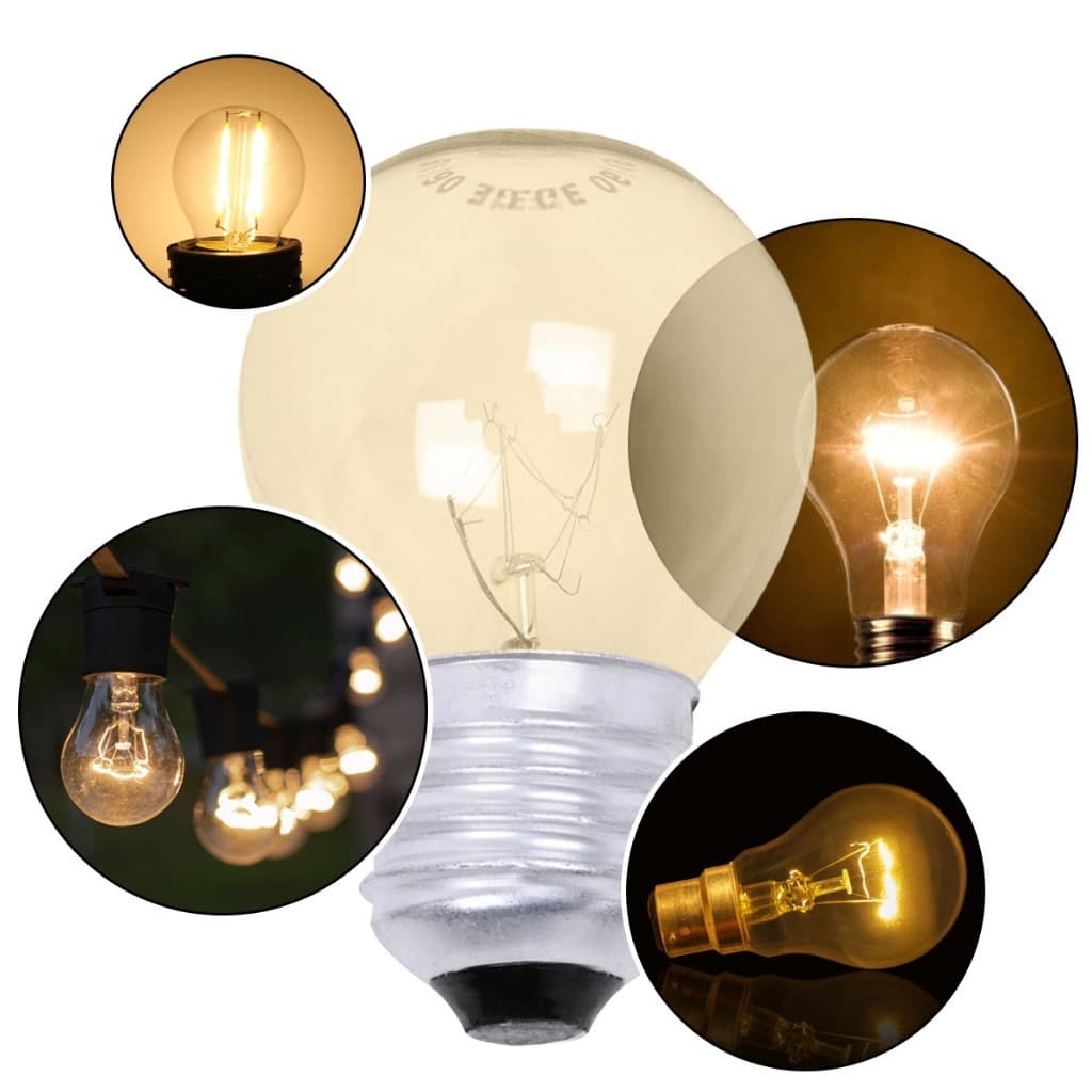 KIT até 20 Lâmpadas Bolinha 15w 127V ou 220V Luz Amarela Incandescente Varal Luzes