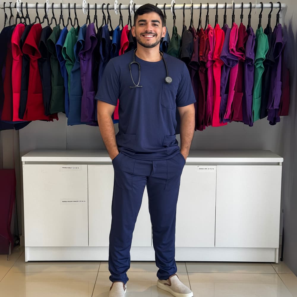 PIJAMA CIRÚRGICO SCRUB MASCULINO MALHA HELANCA