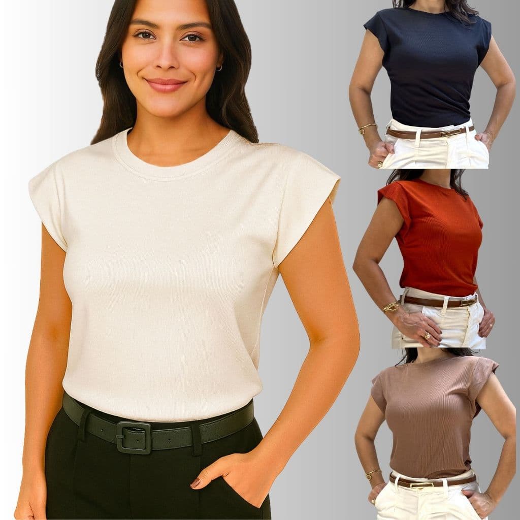 Blusinha Feminina Casual Canelada Muscle Tee Tendencia