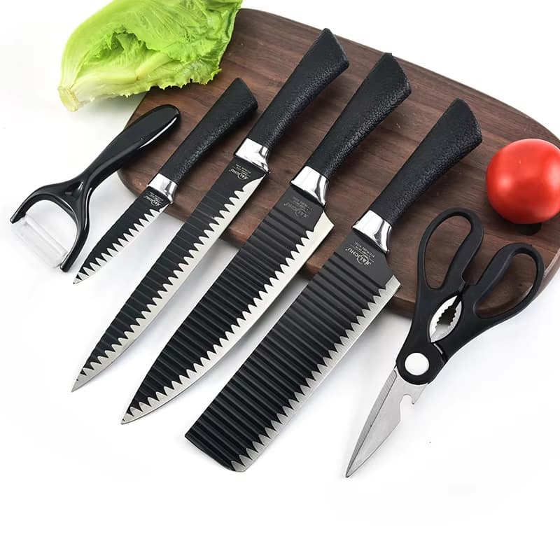 Kit 10 Kit Conjunto Facas de Cozinha 6 Peças com Descascador e Tesoura Chef Premium