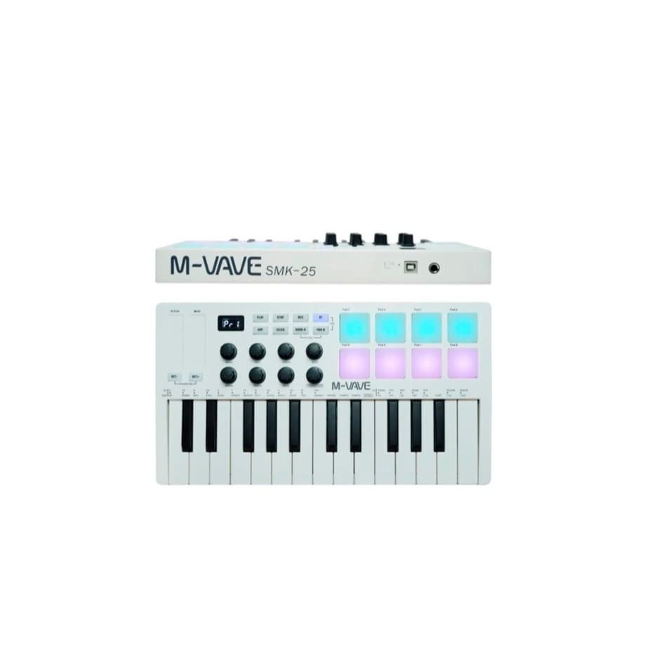 Teclado Controlador M-Vave SMK-25 Branco 25 Teclas