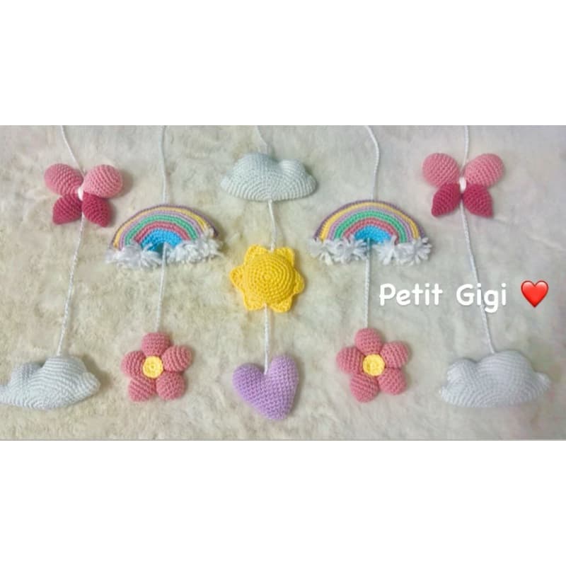Móbile Arco Íris Amigurumi (monte seu móbile )