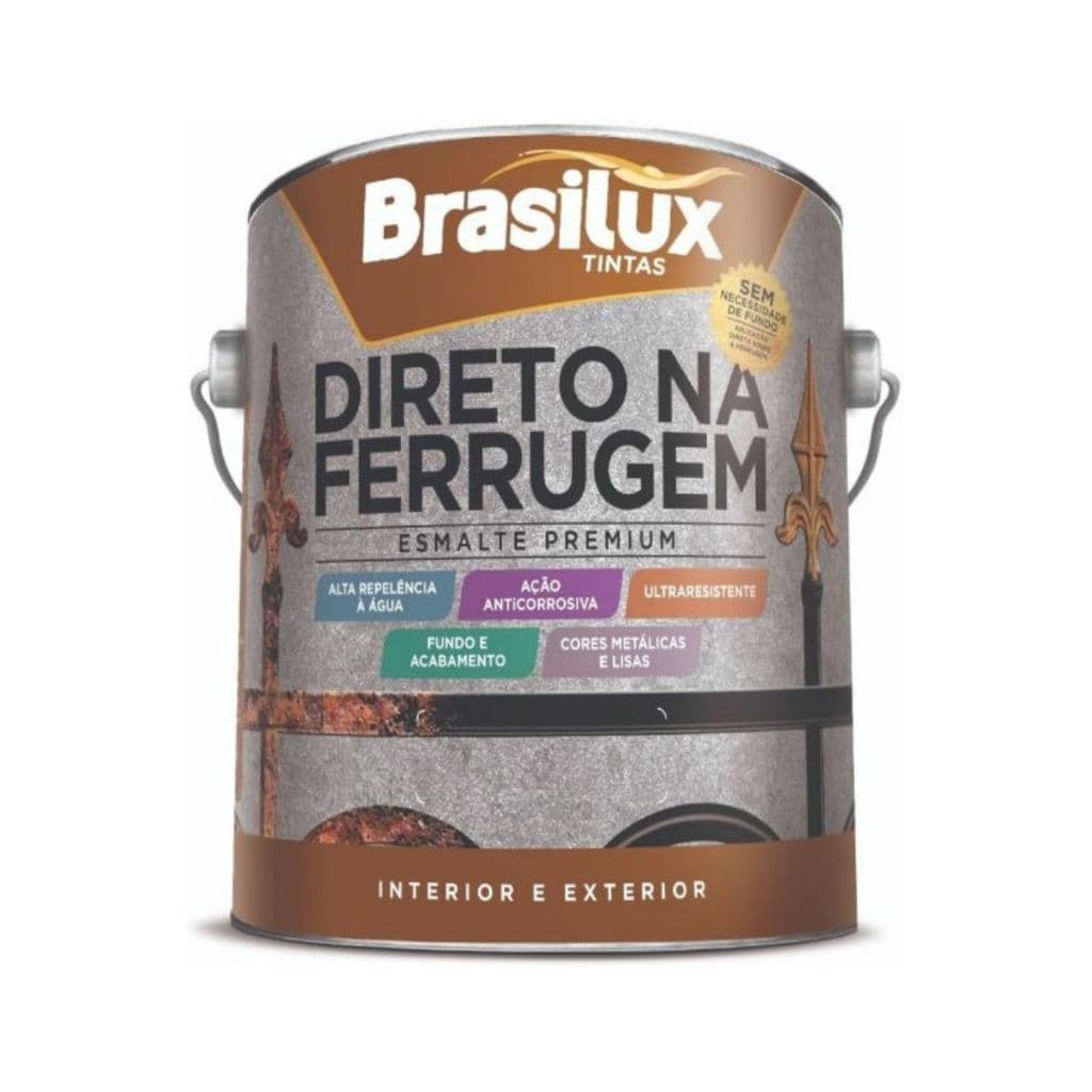 Tinta Para Ferro E Metal Direto Na Ferrugem 3,6l Seca Rapido