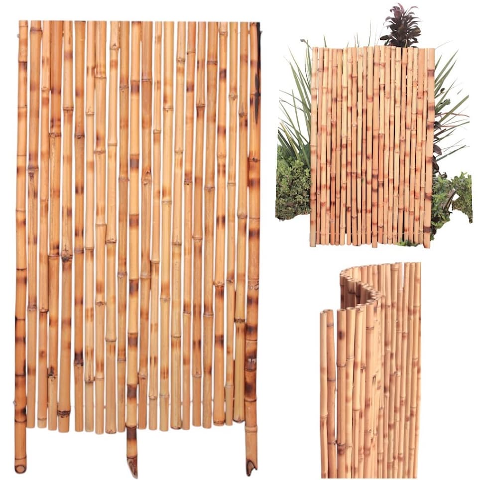 Cerca De Bambu Tratado 85x50cm Jardim Horta Resistente Sol e Chuva - Decoração Rústica Sustentável