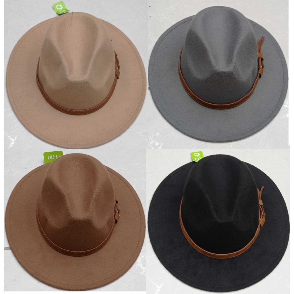 Chapéu Fedora Masculino Feminino Com Cordão de Couro Ajuste Interno.