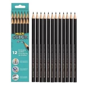 Lápis Grafite Preto Multicolor Faber Castell N°2 c/12 unidades