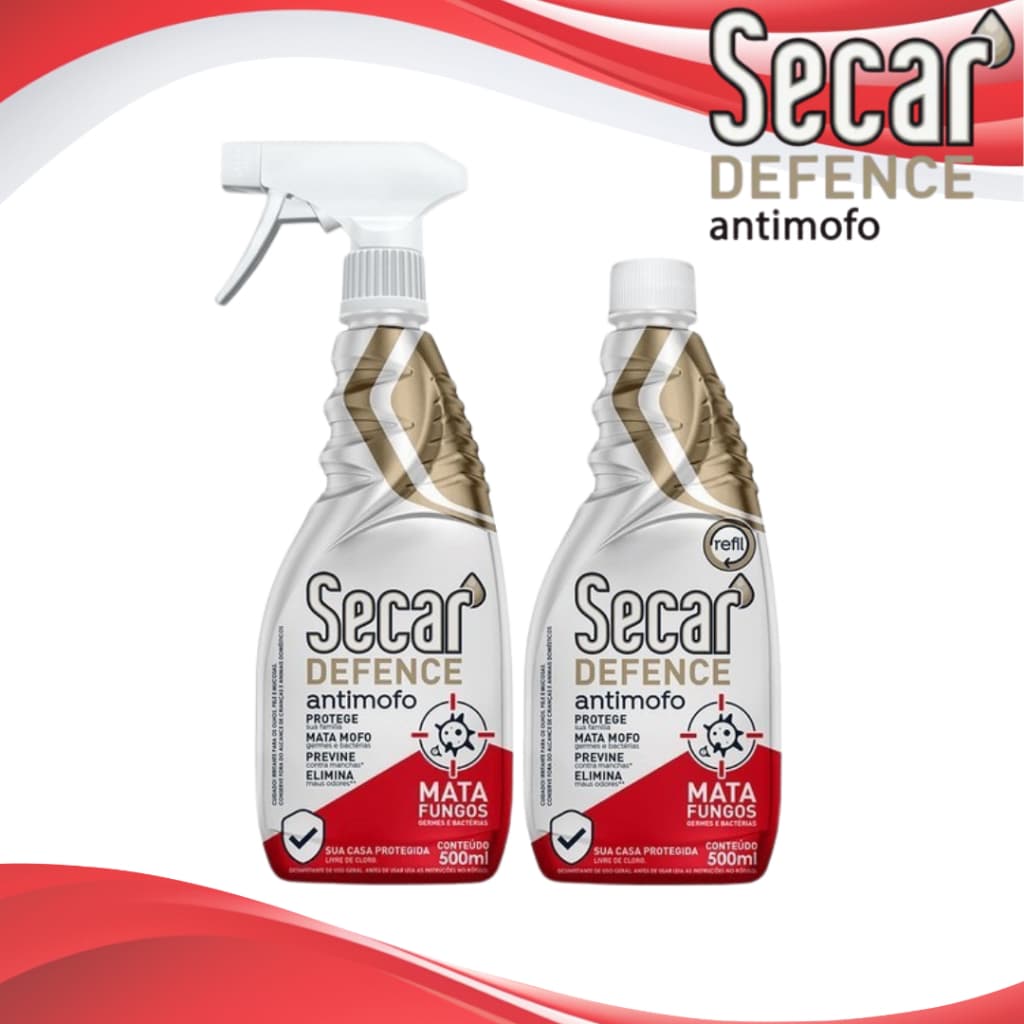 Spray Anti Mofo Secar Defense 500ml - Eliminar cheiro de mofo