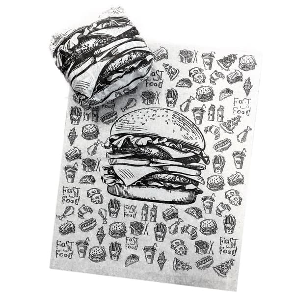 Papel Acoplado Embalagem Para lanche Hamburguer Delivery c/500