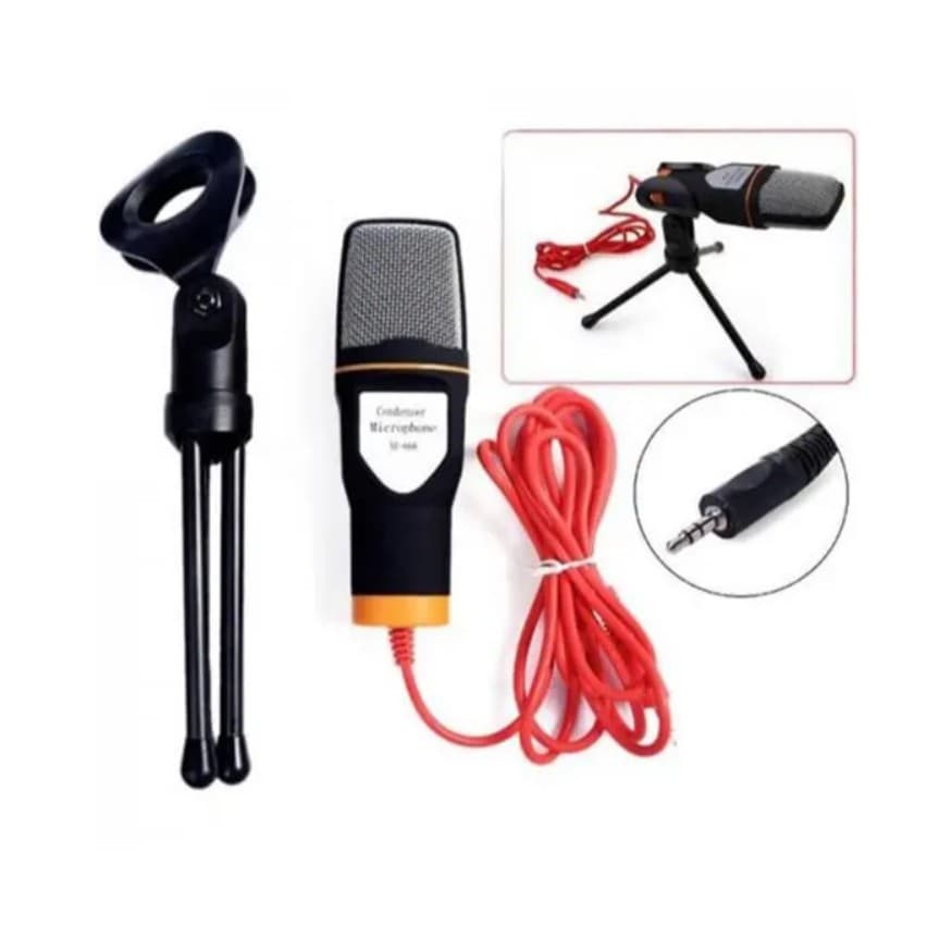 Microfone Condensador Knup Kp-917 de Mesa Com Tripé e cabo P2