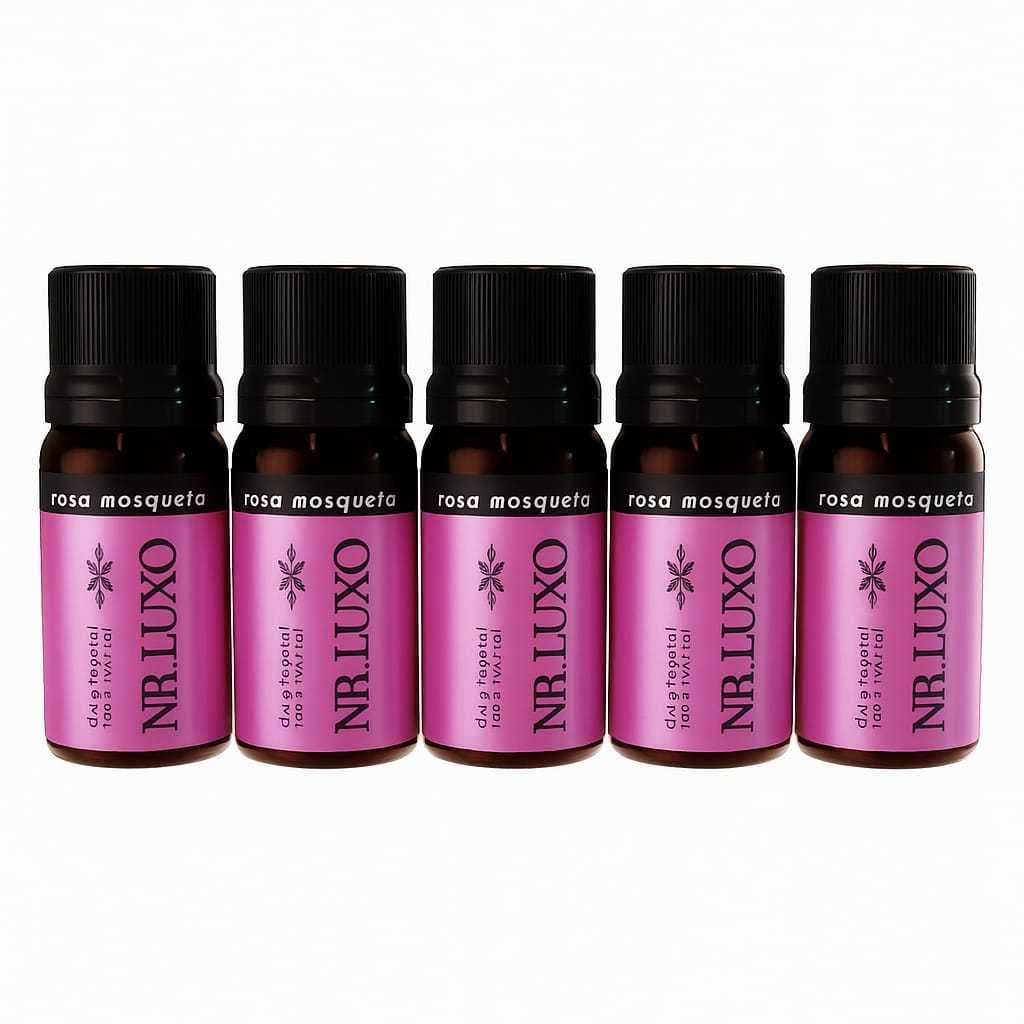KIT 5 OLEO ROSA MOSQUETA 10ML NATURAL VEGANO PURO