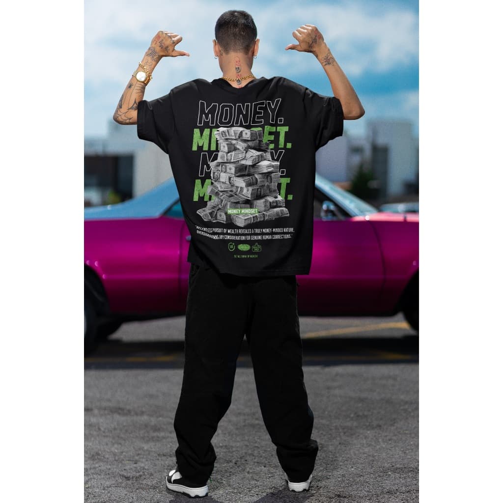 Camiseta Oversized StreetWear Money Dinheiro Estampa Costas Estilosa