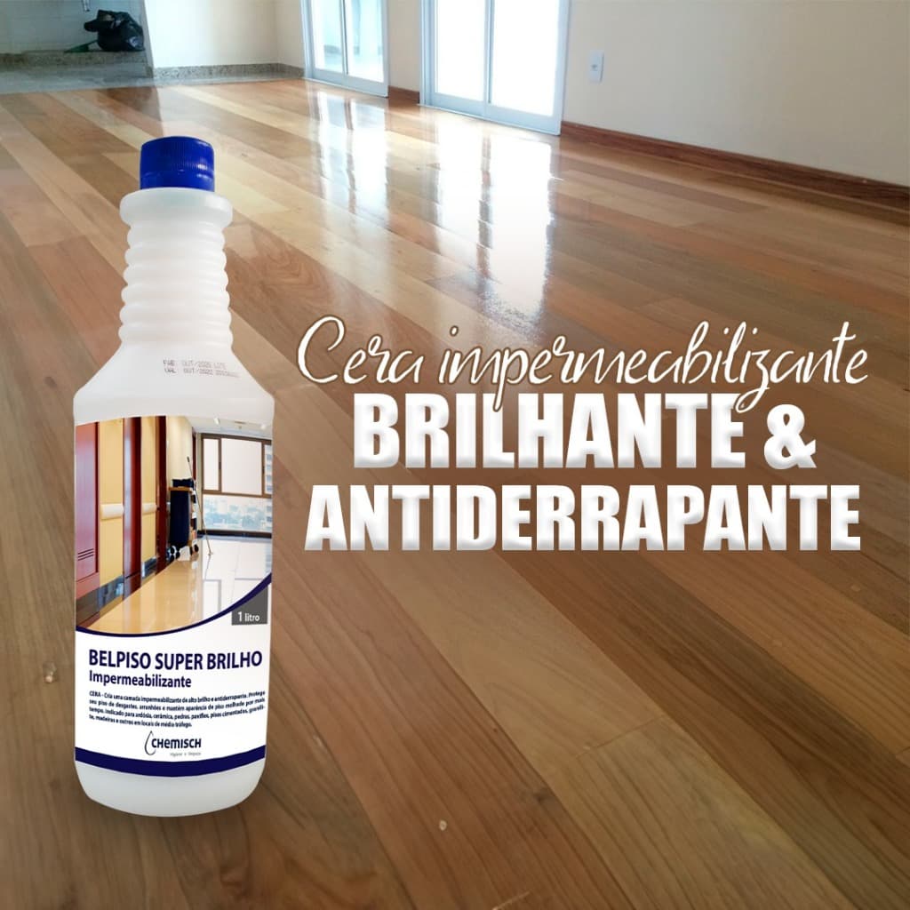 Cera Antiderrapante Pra Pisos Laminados e Amadeirados Super Brilho 1L