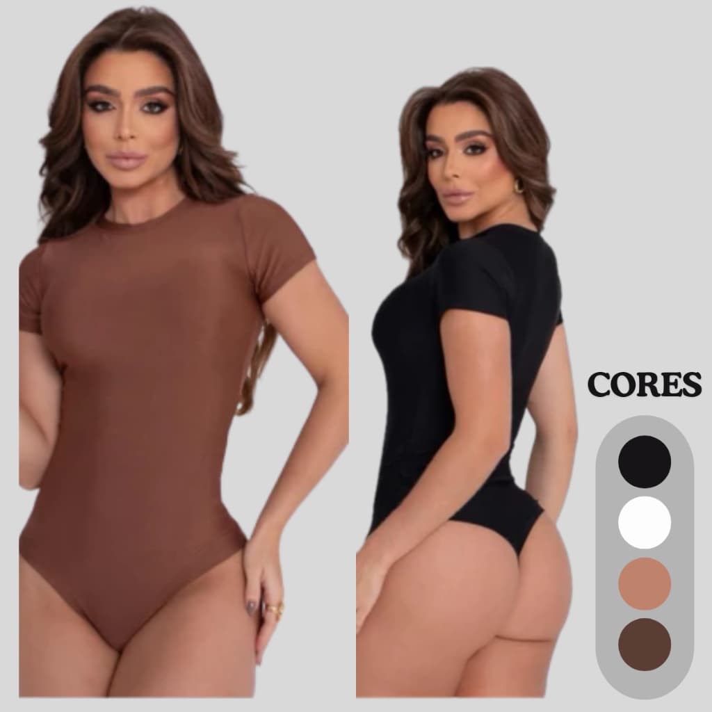 Body Feminino Suplex Com Forro Manga Curta Liso Basico Bori Roupa Feminina