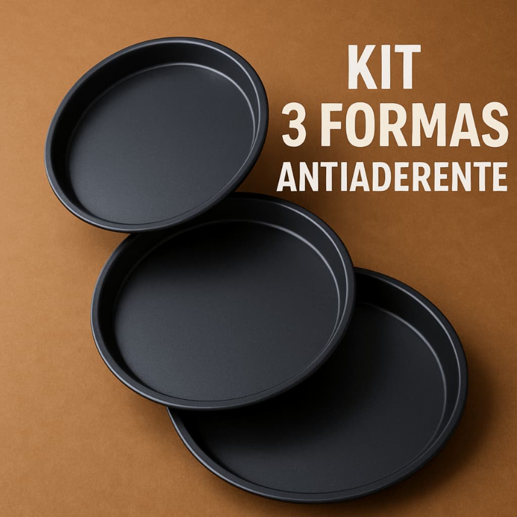 Forma Pizza Assadeira Redonda Antiaderente Resistente Cor Preta